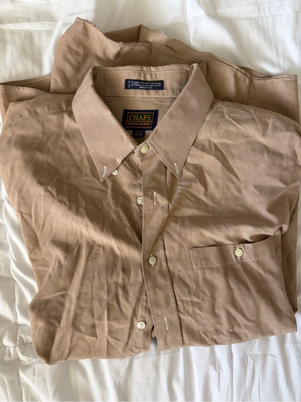 Chaps Men's Light Brown Button-Down Shirt